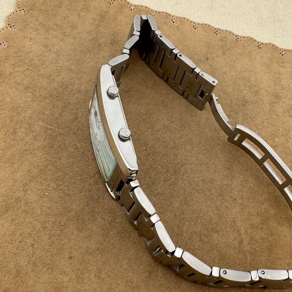 Like New Breil Dual Time Watch Solid Stainless Steel with Curved Mineral Crystal - Picture 5 of 9